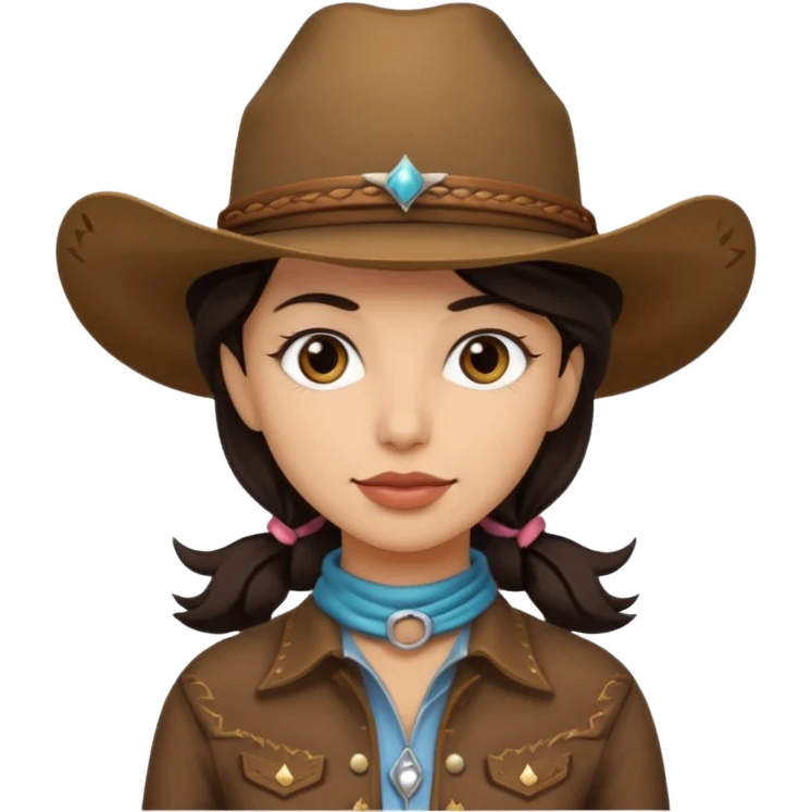dark hair cowgirl emoji