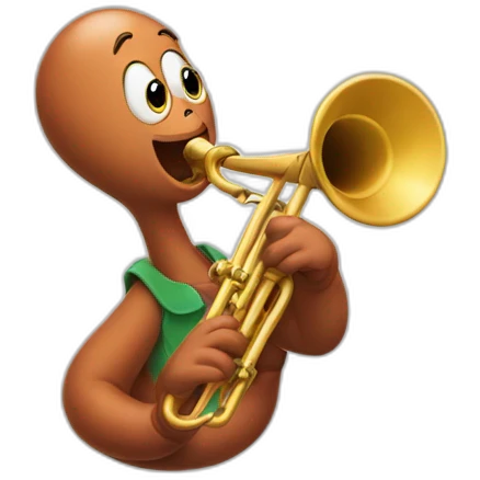 earthworm playing the trumpet emoji