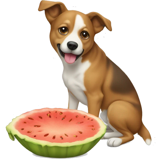 chien qui mange une pastèque  emoji