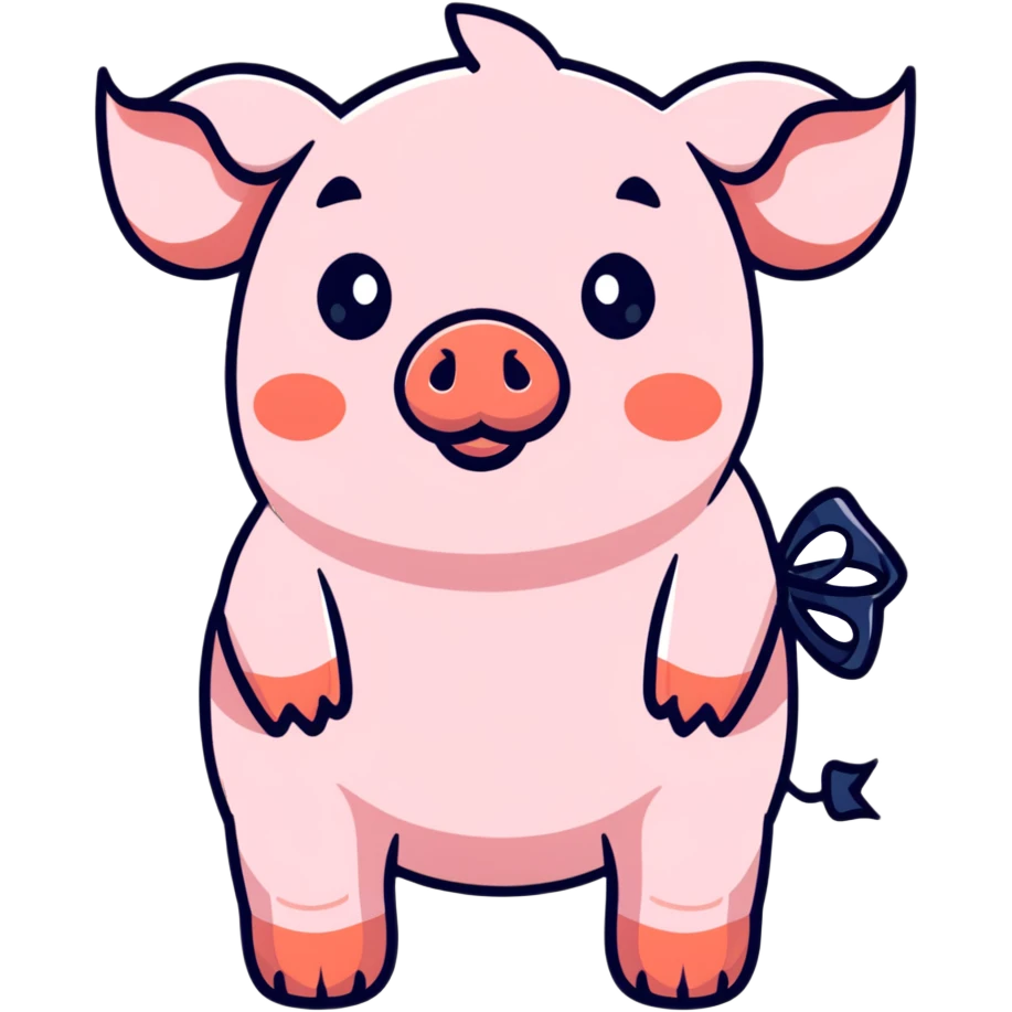 pig with a bow emoji
