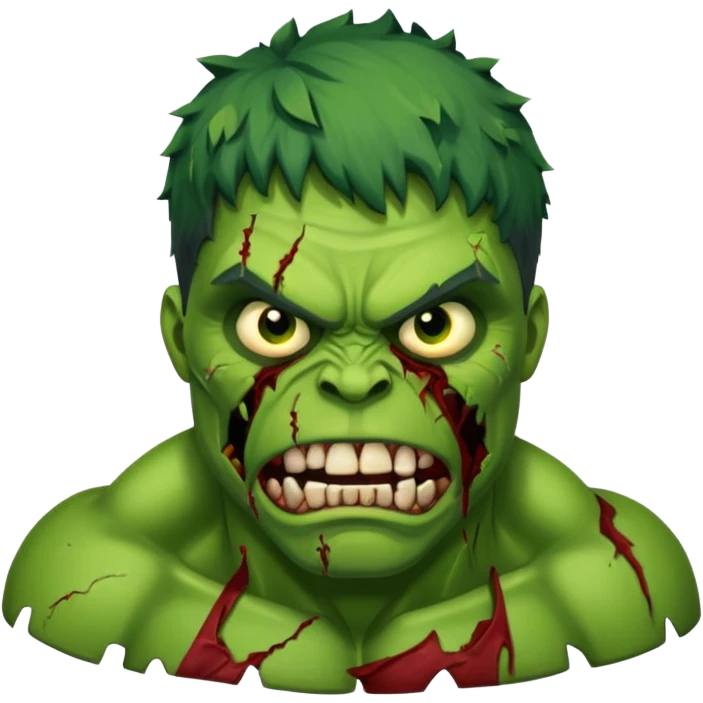 Zombie Hulk with face emoji