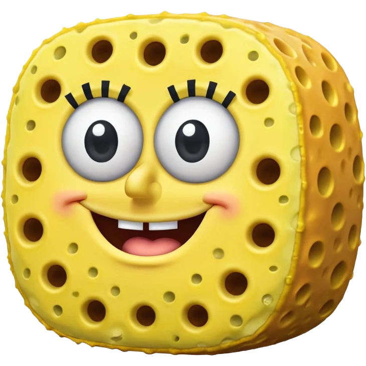 SpongeBob square pants with a large round chest emoji