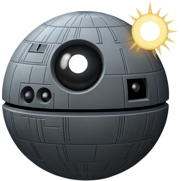 Star wars death star with beam emerging emoji