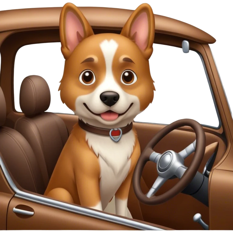 Dog driving a car emoji