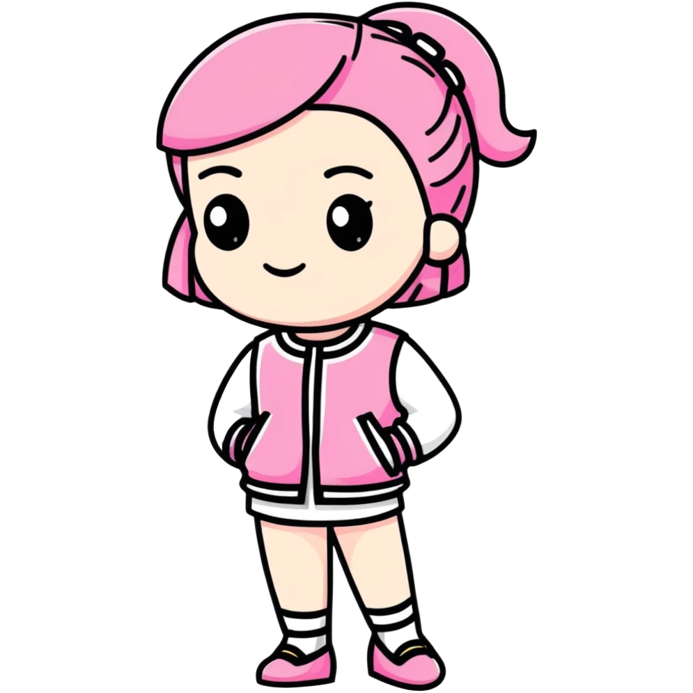 girl wearing pink Chanel-style outfit emoji