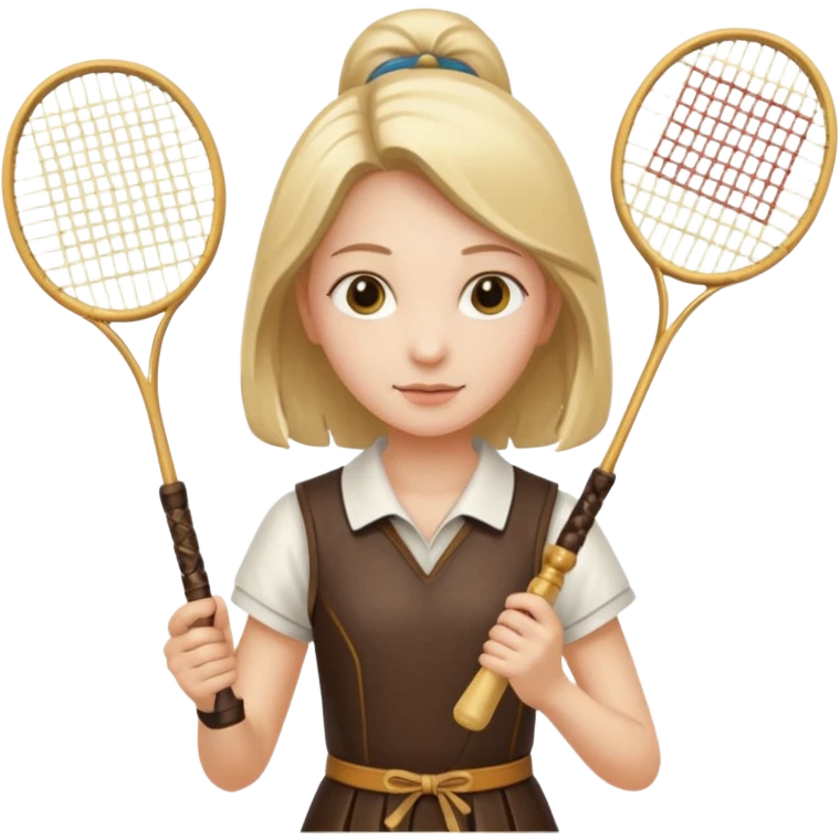 ancient hanbook girl with 1 badminton racket emoji