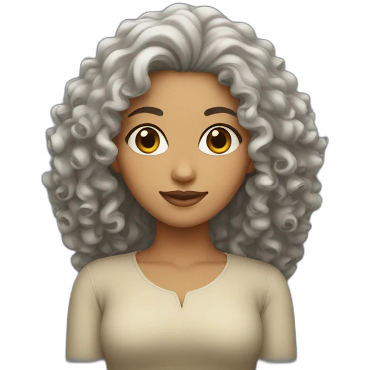 Persian woman with curly hair emoji