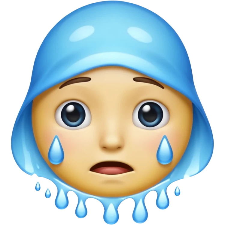 El emoji de llorar tragándose sus lágrimas  emoji