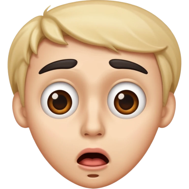 Face with confused eyebrows and shocked mouth emoji