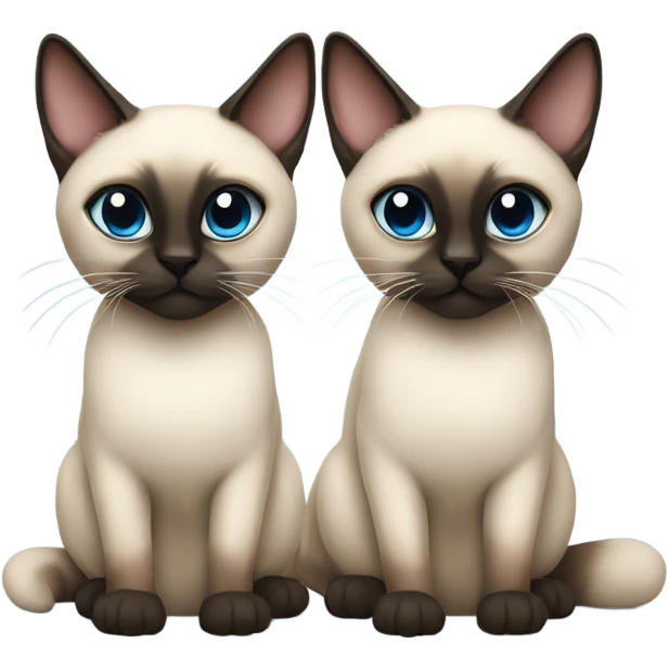 Two Siamese cats, one very fluffy  emoji