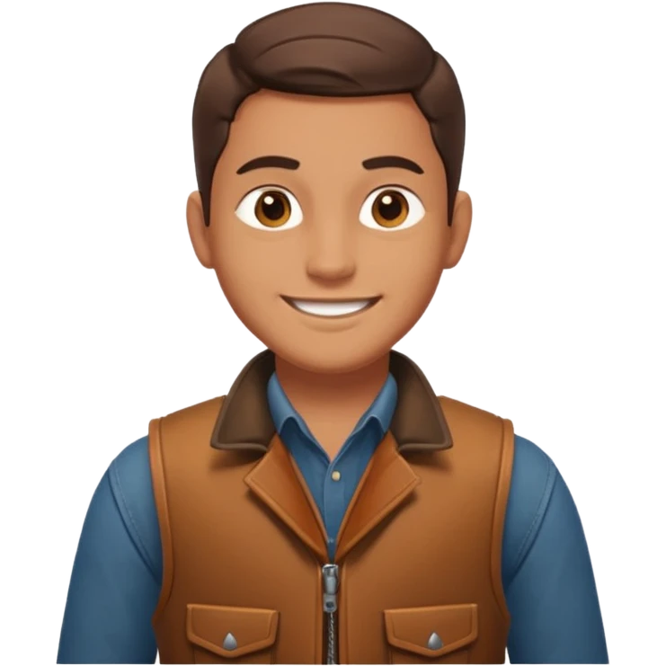male hunter, smiling, minimal background emoji