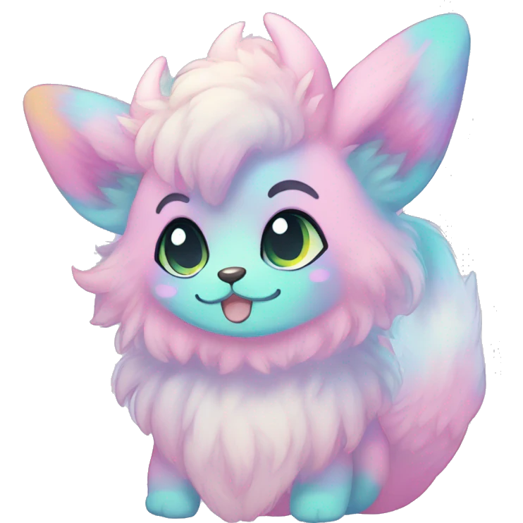 Kawaii colorful pastel ethereal anthro fursona Fakemon emoji