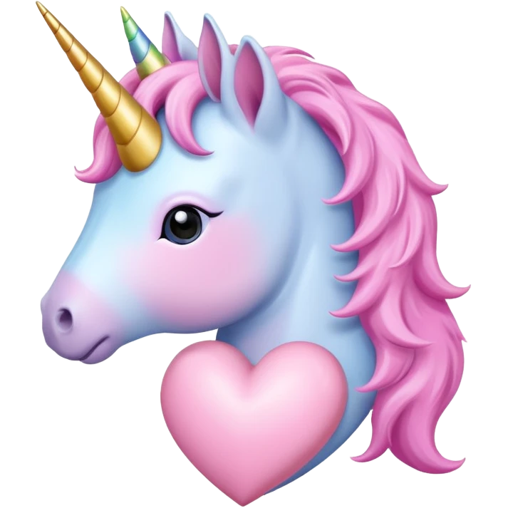 Unicornio corazón rosa  emoji