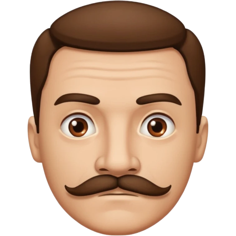 mustached man without hat emoji