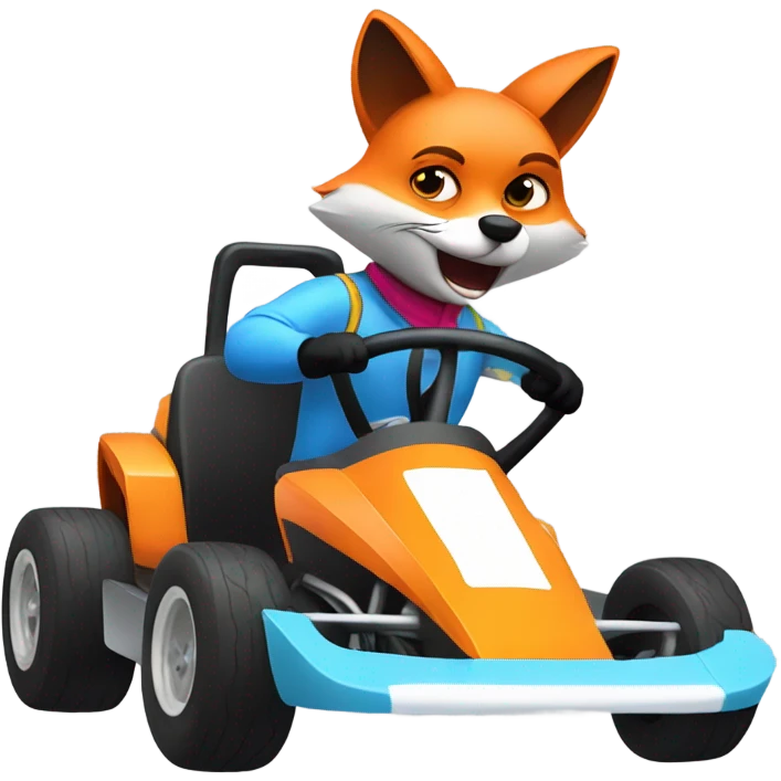 Fox in a Mario kart emoji
