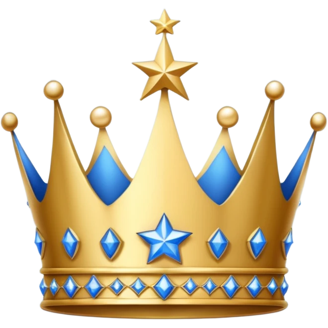 Crown with two blue stars emoji