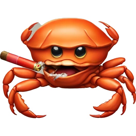 a crab smoking cigarrete emoji