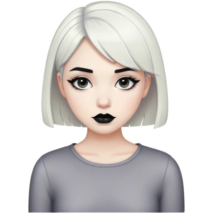 Trad goth pale girl with short black hair  emoji