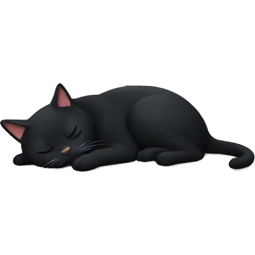 sleeping black cat emoji