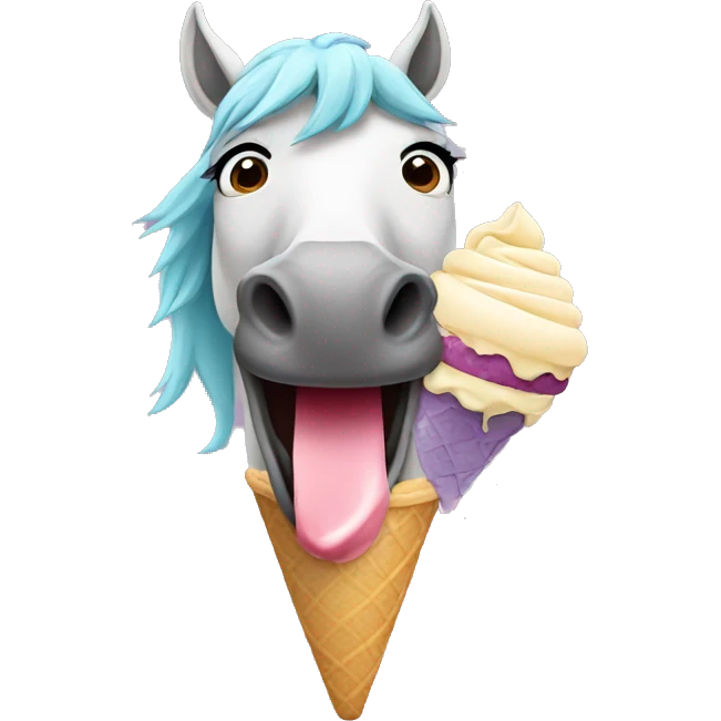 Horse eating ice cream  emoji