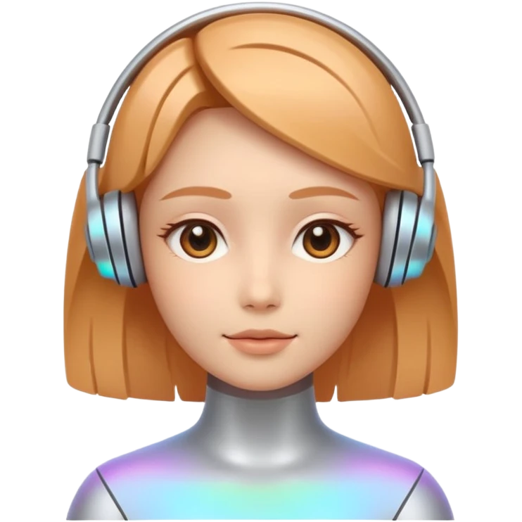 AI Ptch Agent holo-human-like Cyber AI face, warm, calm and friendly. Holographic look.Soft AI face with a listening, welcoming expression, minimal facial lines, calm eyes. Minimalistic presentation. emoji