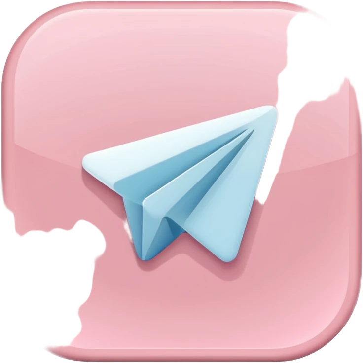 pastel pink Telegram app icon in iOS Apple emoji style emoji