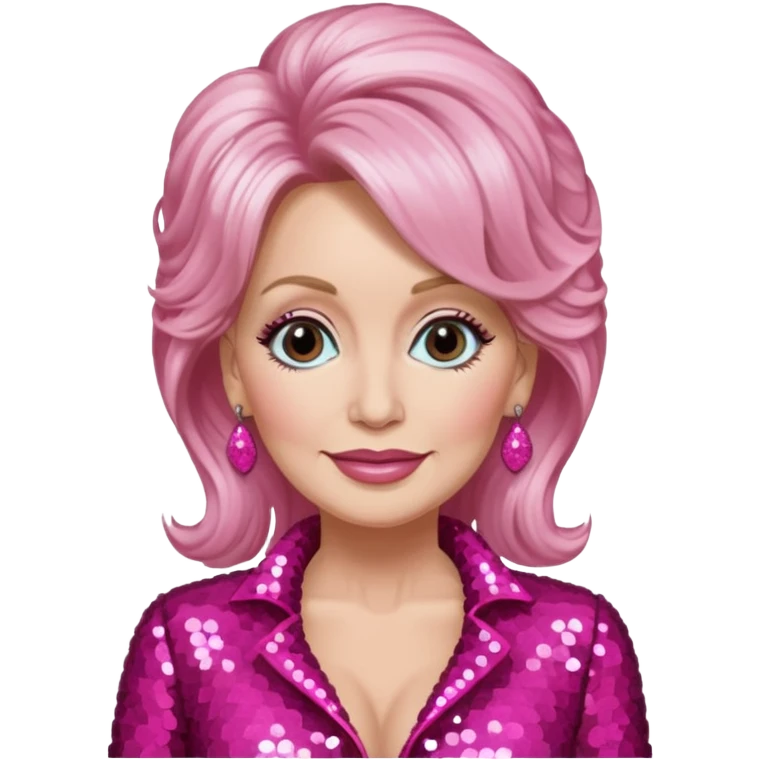 Dolly Parton with dark pink sequin outfit emoji