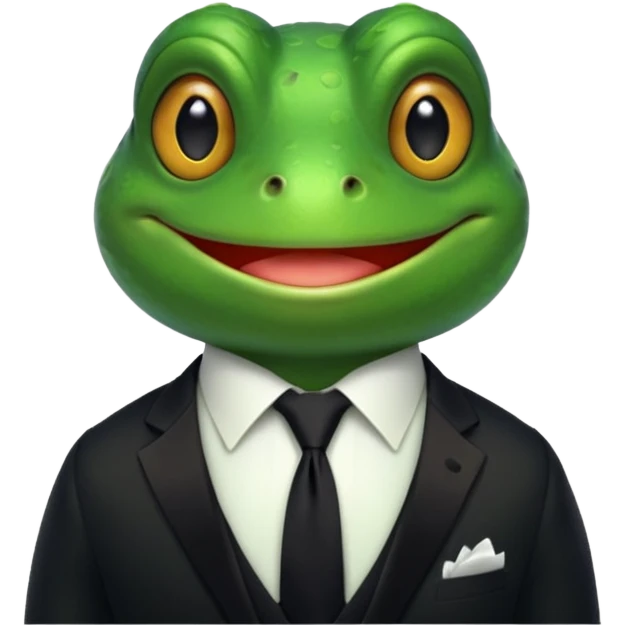 frog with tie emoji