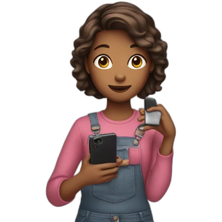 girl holding a phone emoji