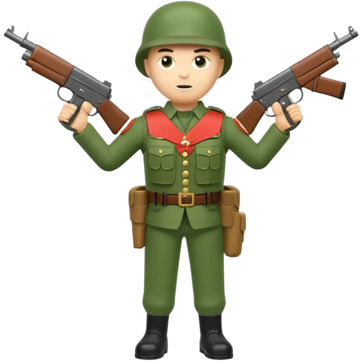 toy soldier with 2 guns and bulletproof vest  emoji