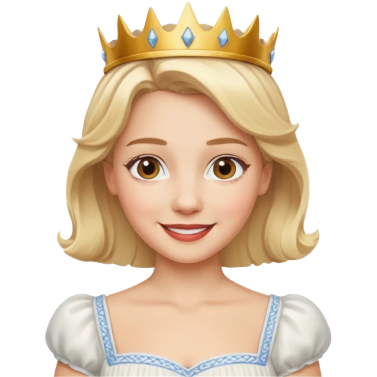dorothy queen blonde hair, white dress emoji