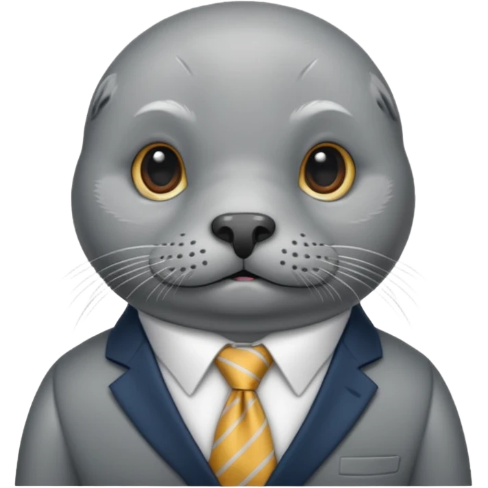 long mustached seal with tie emoji