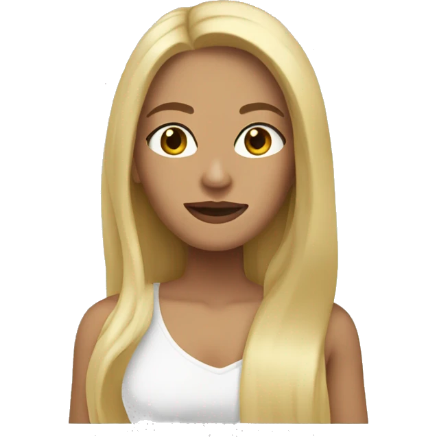Women with blonde Long  hair Brown eyes and Wearing a Tang top  emoji
