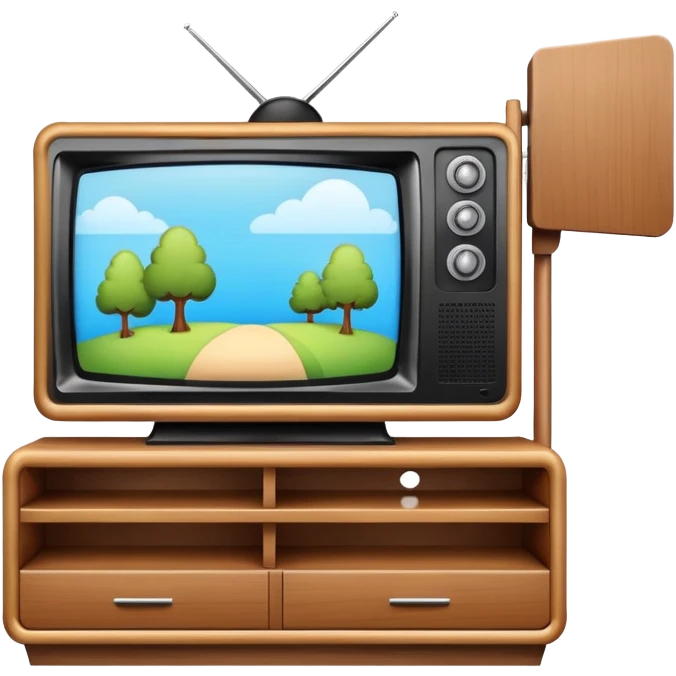 TV on a stand, entertainment center emoji