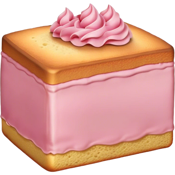 slice of sponge cake, with minimal pink emoji