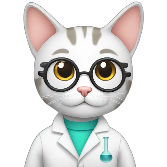 scientists cat with test tube emoji