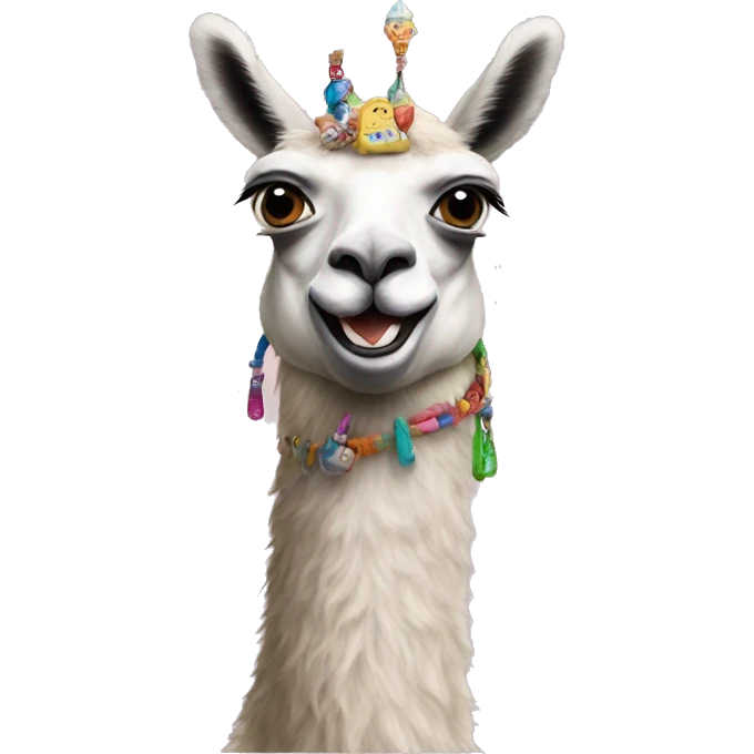 Lama with crazy things  emoji