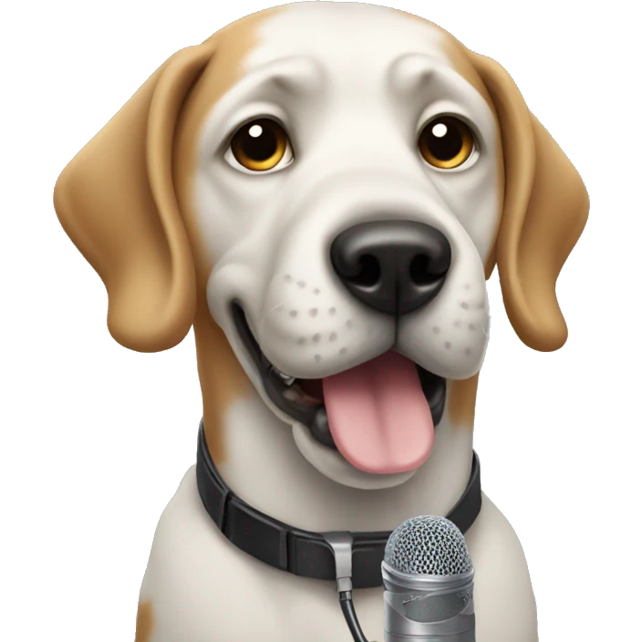 Dog with a microfono emoji