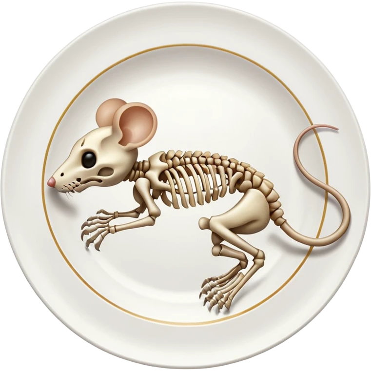 Mouse skeleton in a plate emoji