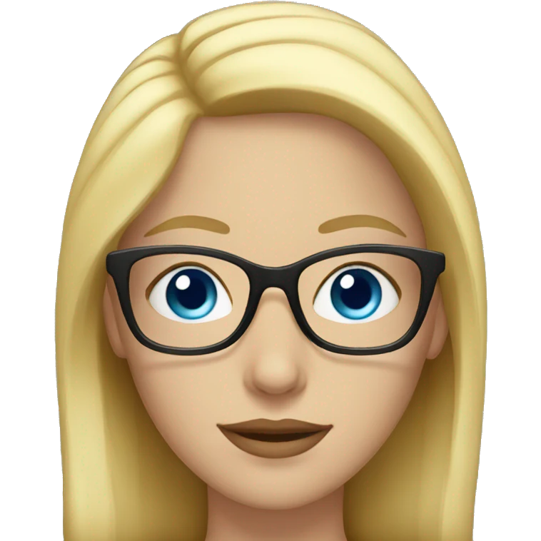Woman with blue eyes and blond hair and glasses emoji