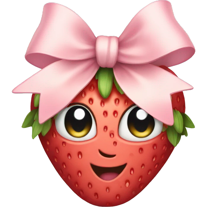Pastel bow with strawberries  emoji