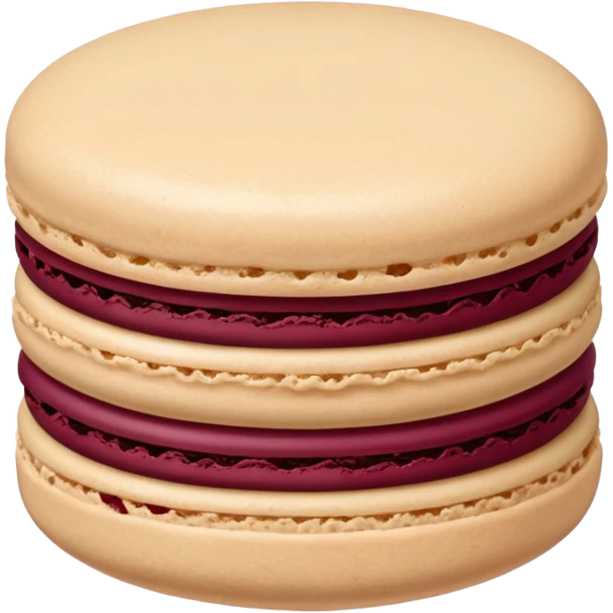 macaroons in soft beige color, burgundy filling emoji