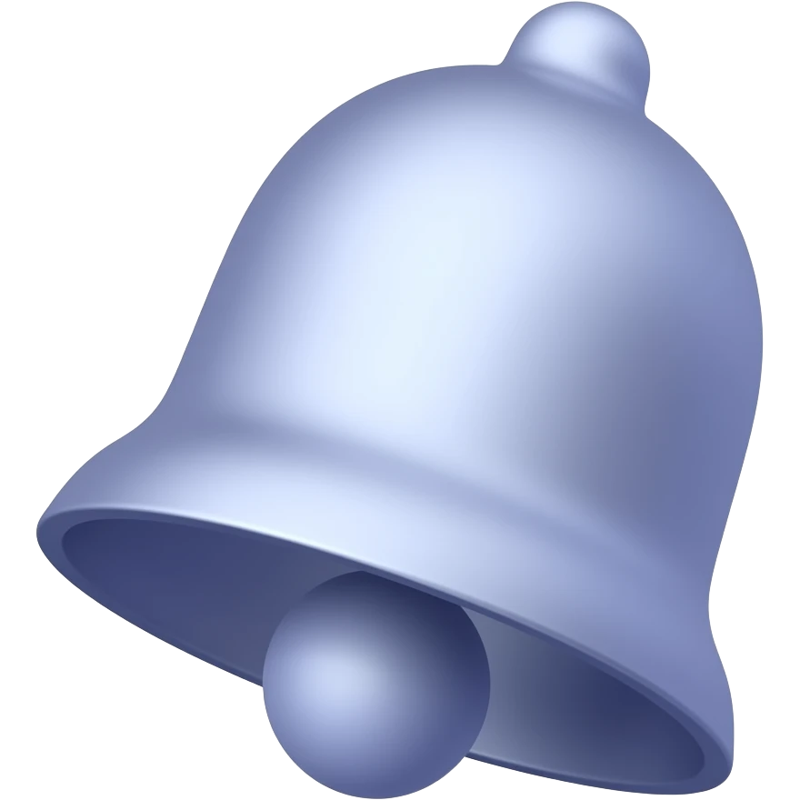 soft blue purple school bell, transparent background inspired by barbie colour pallete emoji