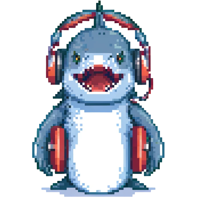 shark with headphones emoji