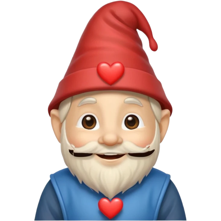 Gnome with heart hat emoji