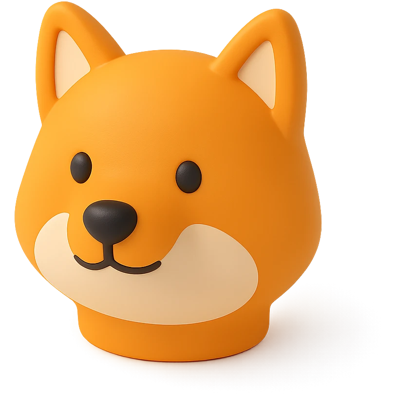 shiba inu, black nose and black eyes emoji