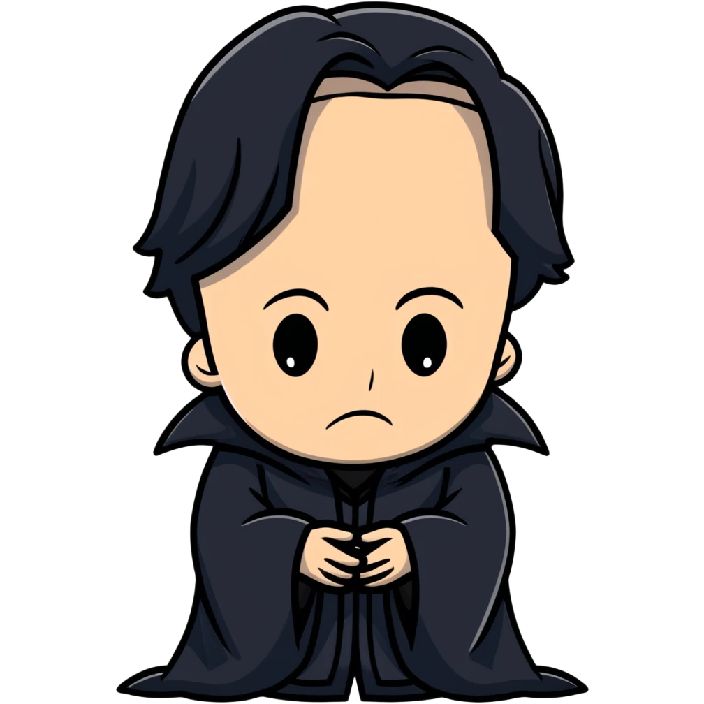 crying Snape with black robes looking depressed emoji