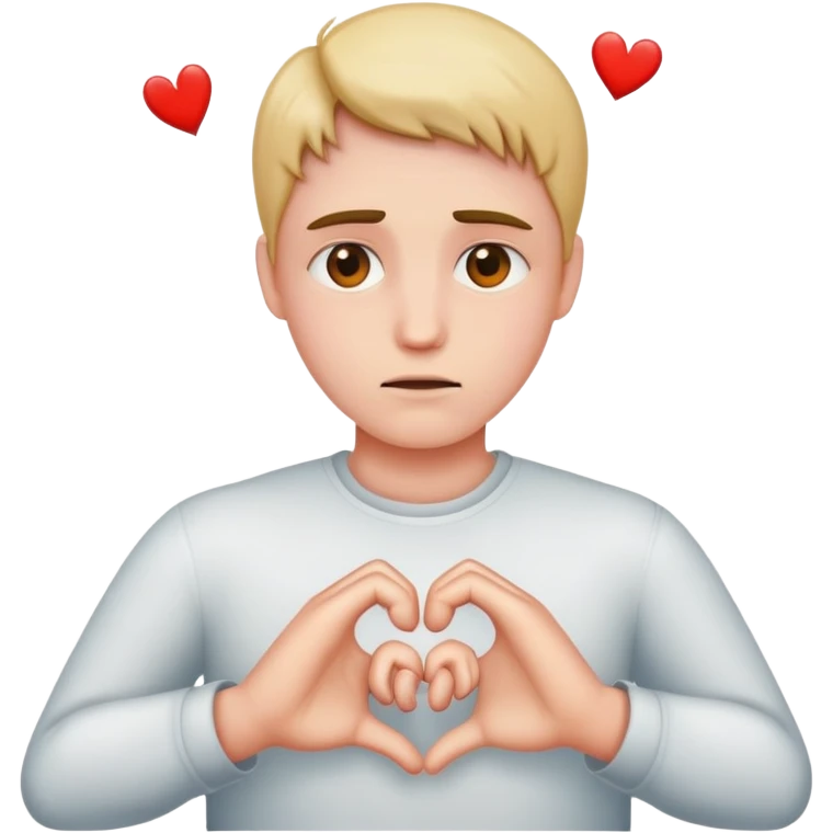 person making broken heart hands emoji