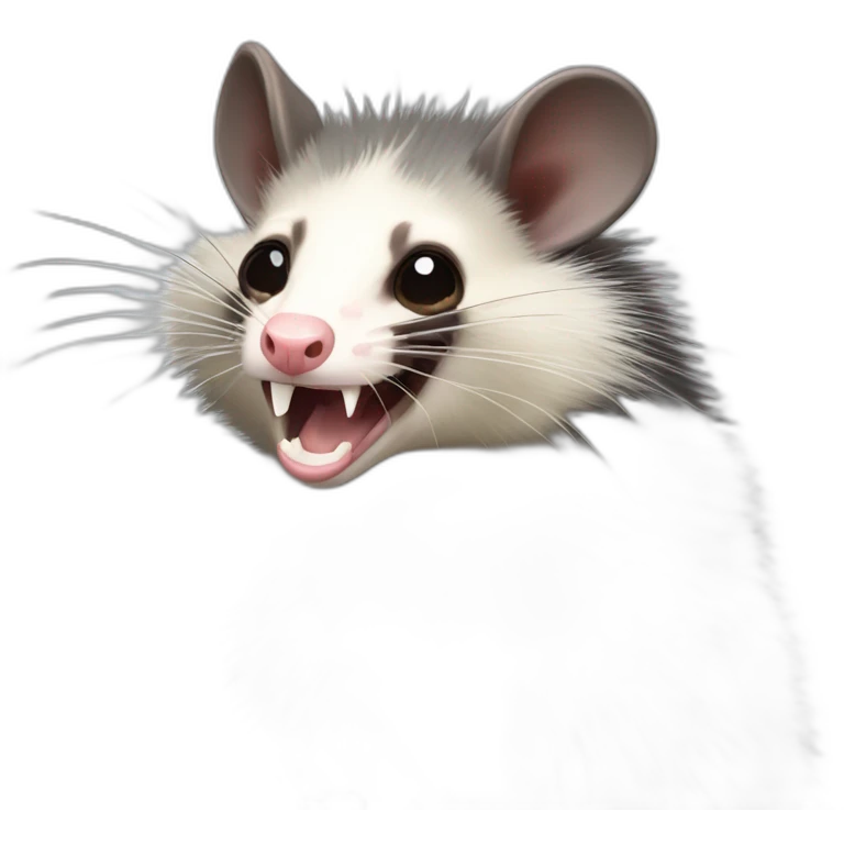 vicious opossum with long hair emoji
