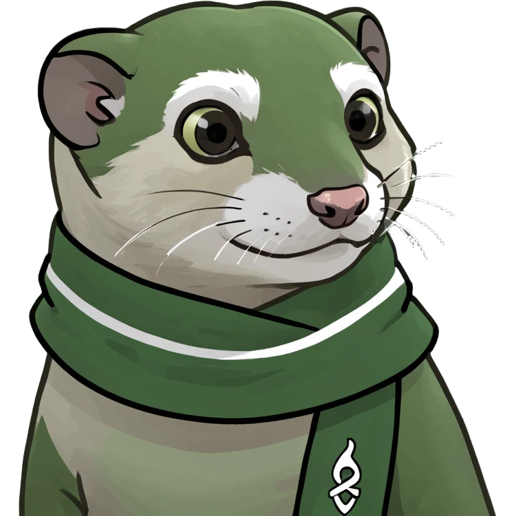 The ferret with slytherin scarf emoji